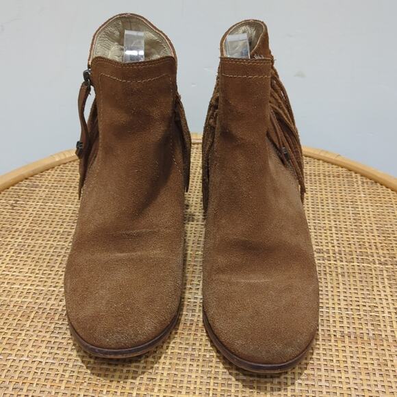 Vélez for Leather Lovers Fringe Suede Boots US Women's 10 Western Heeled Booties - Picture 2 of 9